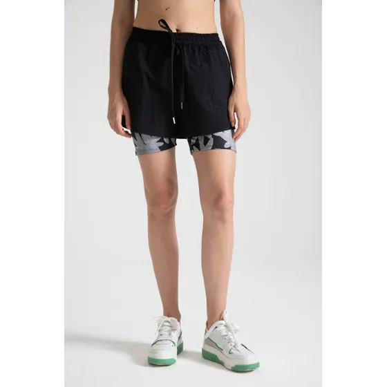 Short Combinacion De Telas Y Calza Interna Mujer Desiderata