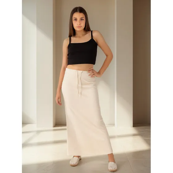 Falda Majo De Lino Tiro Alto Byh Jeans