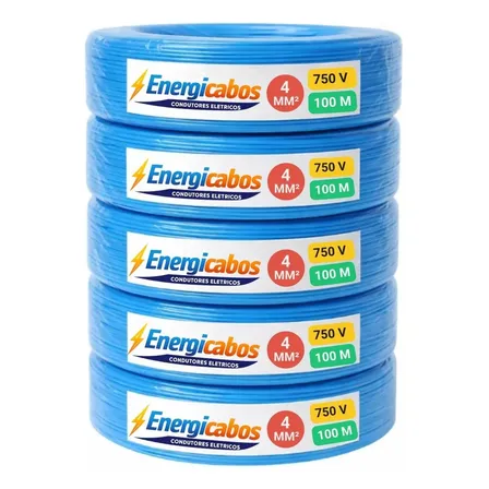Fio Elétrico 4mm Cabo Energia Flexível 100 Metros 750v