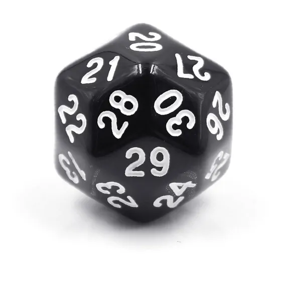 Dado De Rpg - D30 Black Pearl Dice - Trinta Lados - Rpg Cor Preto