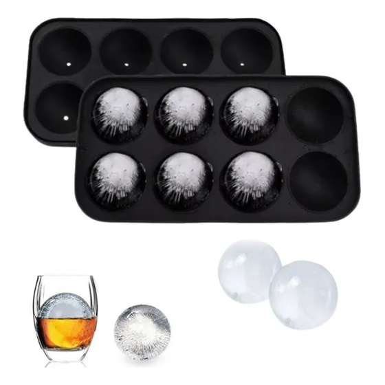 Hielera Molde De Silicona Bolas X 8 Hielo Cubetera Whisky 