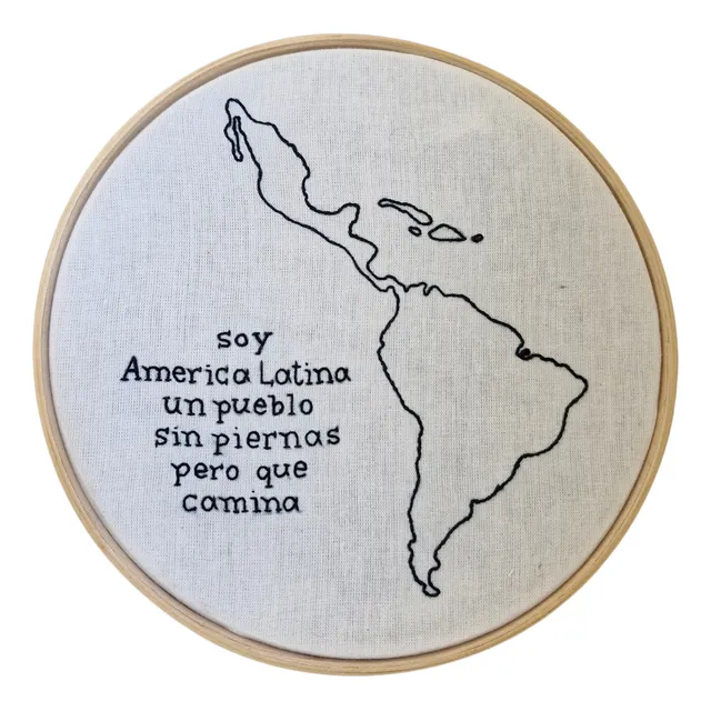 Quadro Bordado À Mão - Coleção Mapas E Cidades