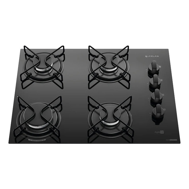 Fogão Cooktop 4 Bocas Mesa Vidro Atlas Agile Up Preto Bivolt Fogão Cooktop 4 Bocas Mesa Vidro Atlas Agile Up Preto Bivolt