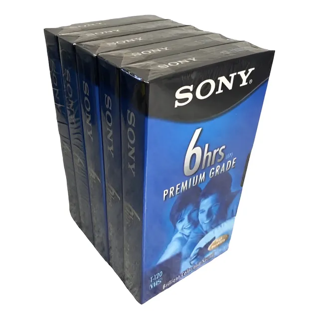 Pack 5 Cintas Videocassette Vhs Sony T-120vl 6 Horas Premium