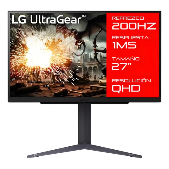 Monitor Gamer LG 27 27gs75q 200hz 1ms Qhd 1440p Ips Hdmi Dp Color Negro
