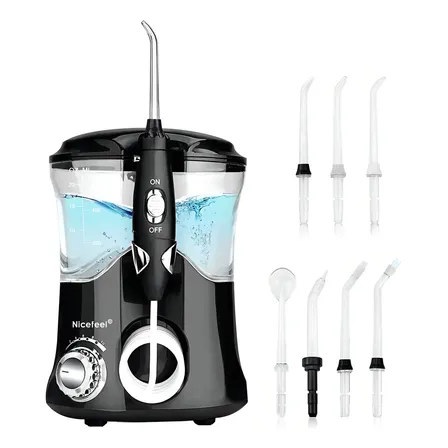 Irrigador Bucal Familiar Nicefeel FC169 de 600 mL con 7 Picos y 10 Niveles de Presión