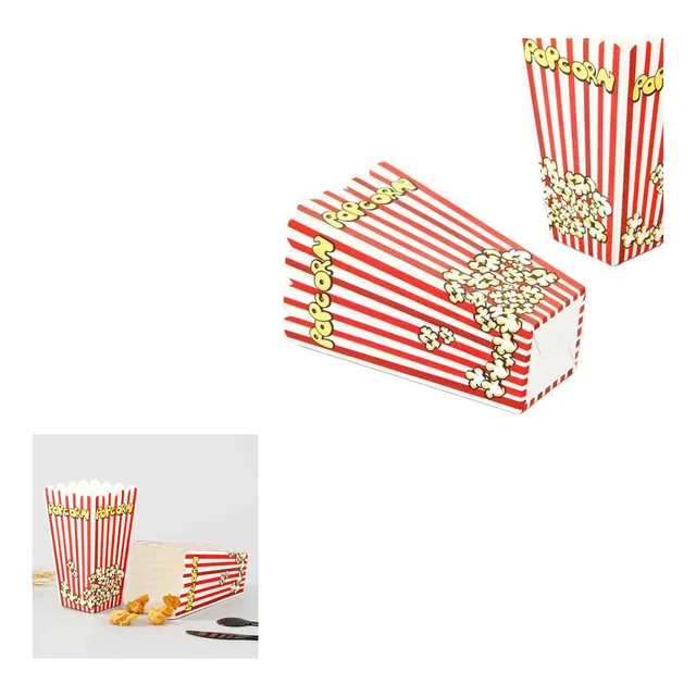 Envases Cotufas Palomitas De Maíz De Cartón 50pzas 10*16cm