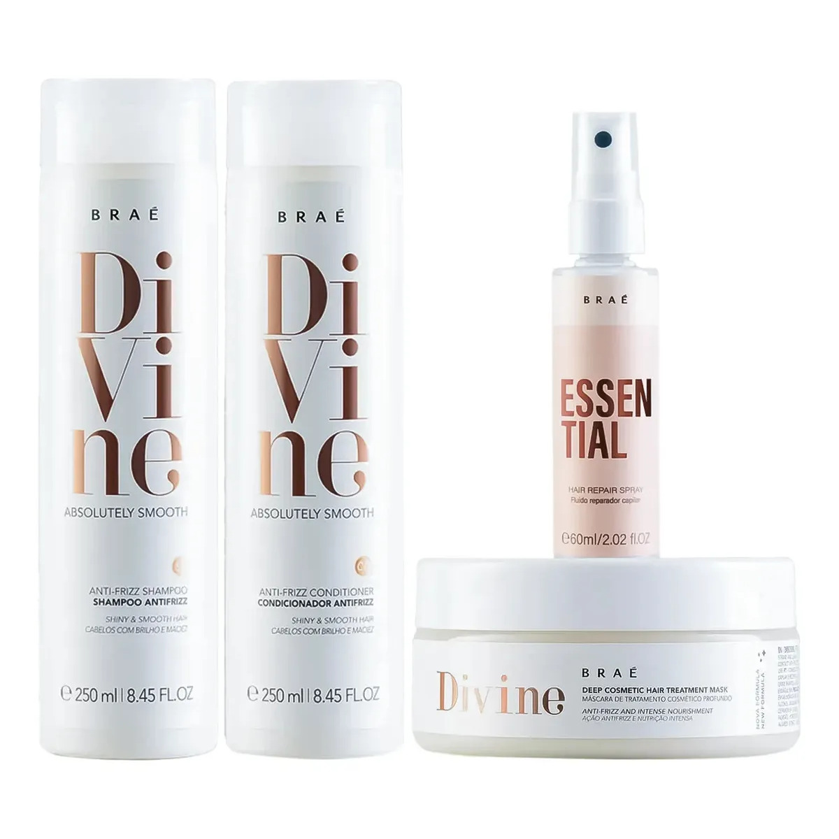 Divine Shampoo + Condicionador + Másc + Mini Essential- Braé Divine Shampoo + Condicionador + Másc + Mini Essential- Braé