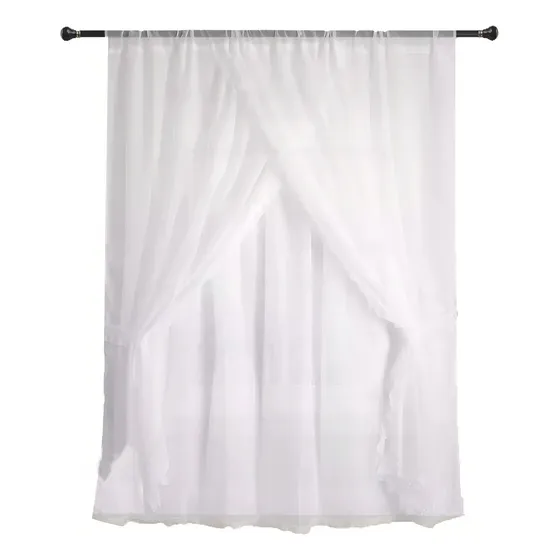 Velo Romantico Visillo 3 Paños 200x220cm Color Blanco