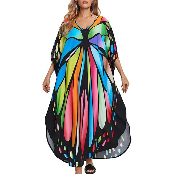 Vestidos Kaftan Para Mulheres Com Capa Longa Plus Size