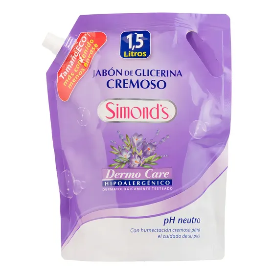 Simonds Jabón Liquído De Glicerina 1.5 Litros Hipoalergenico cremoso ph neutro | Cuotas sin interés