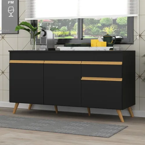 Balcão Cozinha Gabinete Pia 150cm 3 Portas 1 Gaveta Veneza