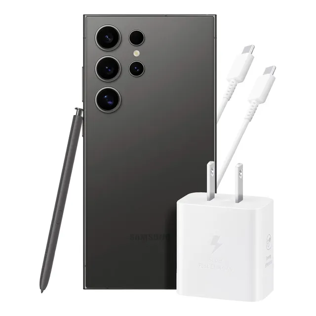 Samsung Galaxy S24 Ultra 12gb 512gb 5g Negro + Adaptador 25w Ep-t2510 Cable Blanco
