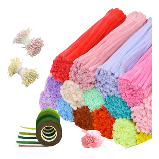 Flor De Papel Crepé Con Tallo O Pistilos De Flores Artificia Flor De Papel Crepé Con Tallo O Pistilos De Flores Artificia