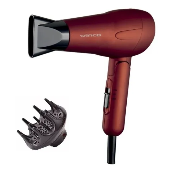 Secador De Pelo Plegable Mini Viaje Con Difusor Winco W190 E