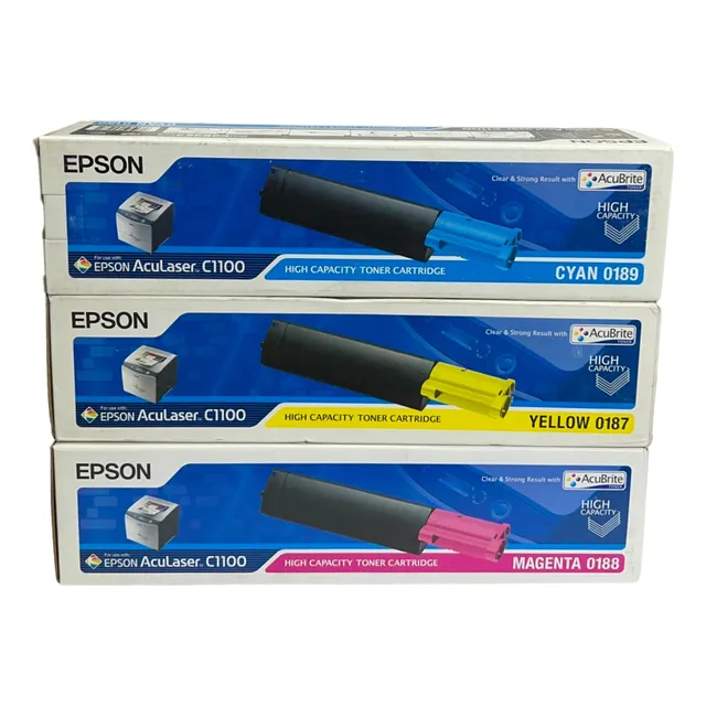 Paq 3 Pzas Tóner Epson Aculaser C1100 Cyan / Mag / Amarillo