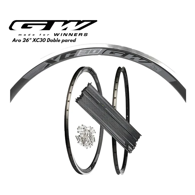 Combo 2 Aros Rines 26  Gw 36h Doble Pared + 72 Radios 