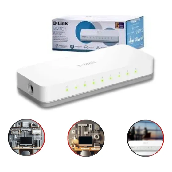 Kit 2 Switch 8 Portas D-link 10/100 Mbps Hub Envios 24hs
