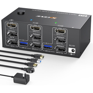Kvm Switch De Triple Monitor 3 Monitores 2 Computadoras Kvm Switch De Triple Monitor 3 Monitores 2 Computadoras