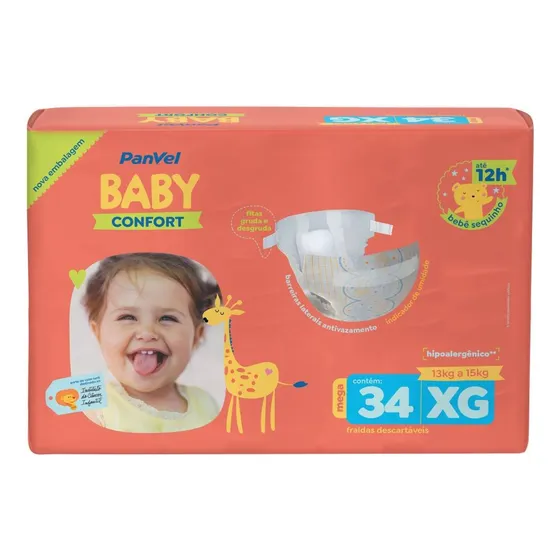 Fralda Panvel Baby Mega Xg Com 34 Uni
