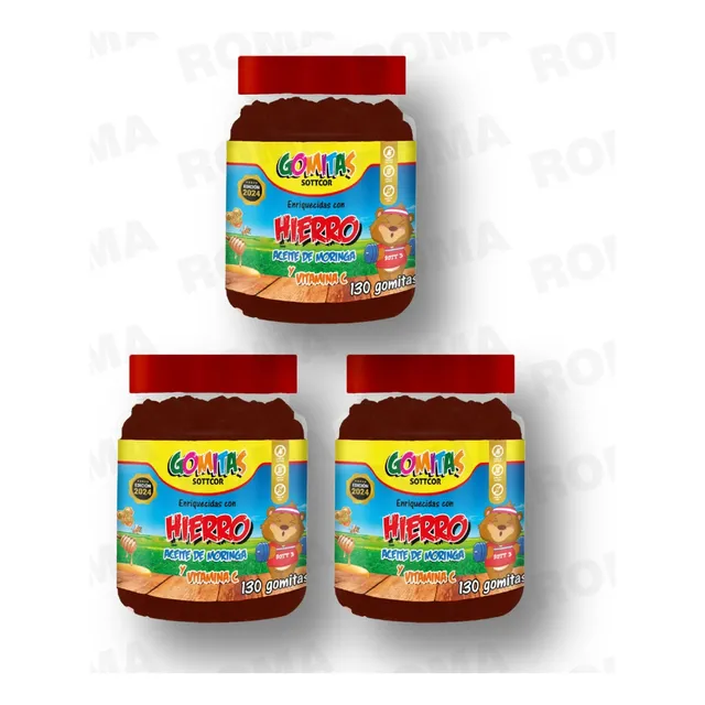 Pack 3 Gomitas Hierro Niños 390 Und Sottcor Labs