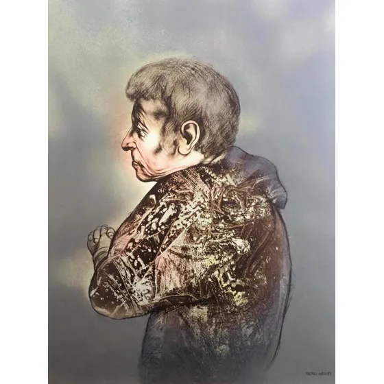 Rafael Coronel Litografía Viejo Pantomima
