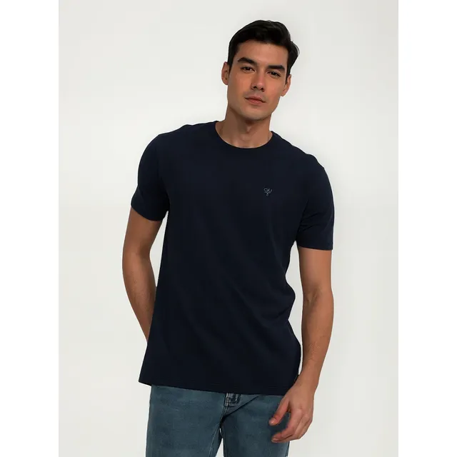 Camiseta Calvin Klein Jeans Light Omega Logo Azul Marinho Camiseta Calvin Klein Jeans Light Omega Logo Azul Marinho