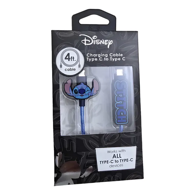 Disney Stitch Cable Cargador Usb Tipo C Color Azul