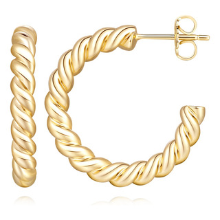 Arracada Trenzada Camarón Oro 14k Joyeria Regalos Para Mujer Arracada Trenzada Camarón Oro 14k Joyeria Regalos Para Mujer