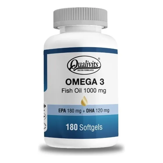 Qualivits® Omega 3 Fish Oil 1000mg X 180 Cápsulas Blandas Sabor Sin Sabor