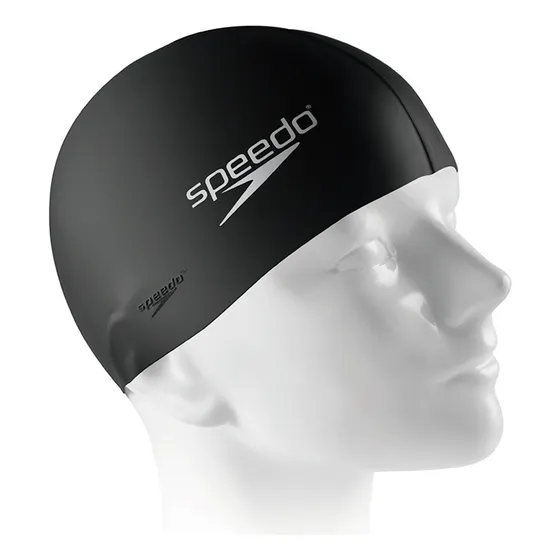 Touca De Silicone Para Natação Speedo Lisa Cor Preta Tamanho Único