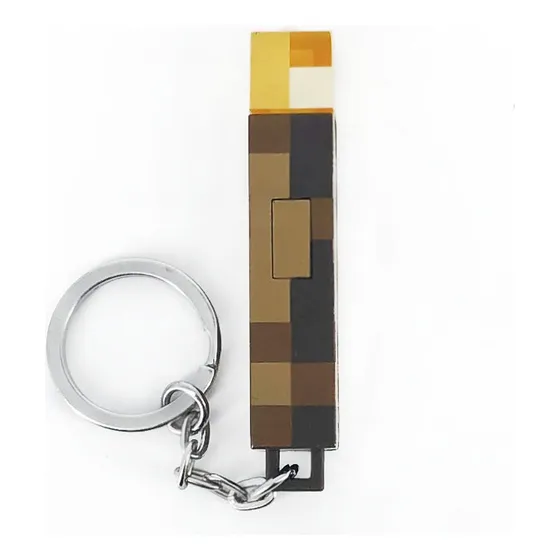 Lámpara Antorcha Minecraft Llavero Brownstone Luz Nocturna Color De La Estructura Luz De La Antorcha Veegross