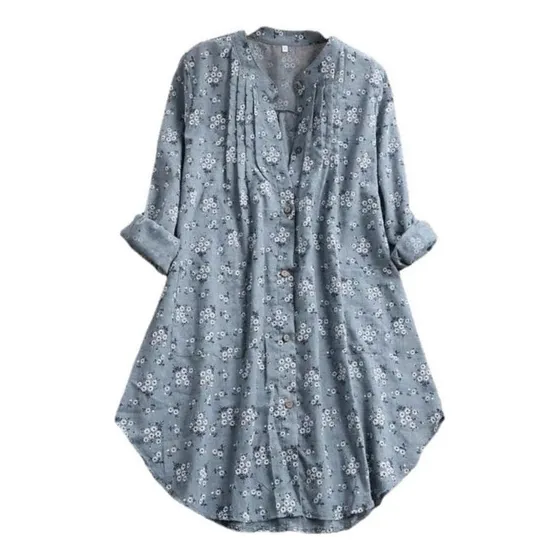 L Bluson Con Pescador De Dama/camisa Casual Con Floral De