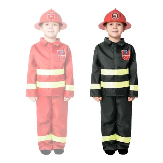 Disfraz De Bombero Niño Incluye Sombrero Fiesta Carnaval