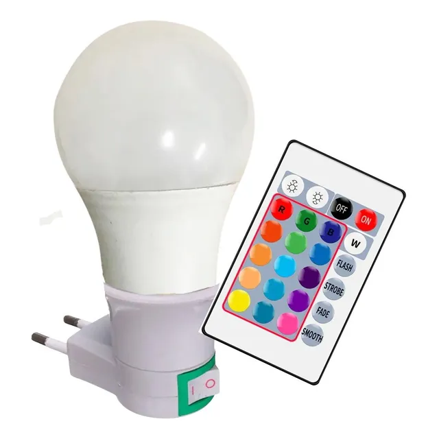 Lampada Cromoterapia Abajur Tomada Relaxa Acalma Rgb Bivolt