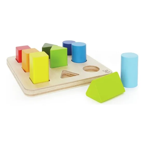 Encaje Por Colores, Formas Y Tamaños De Madera 09 Piezas