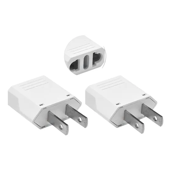 2x Adap Branco Tomada Eua Japão China 10a Bi Pino Chato 10a