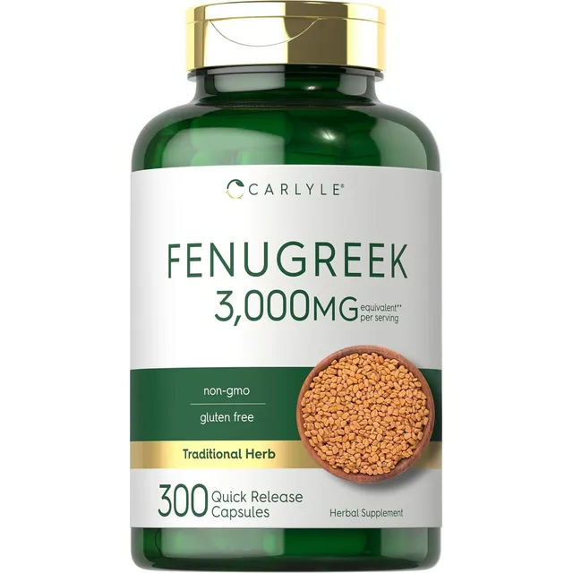 Fenogreco 3000 Mg 300 Capsulas Carlyle Fenugreek Sin Sabor