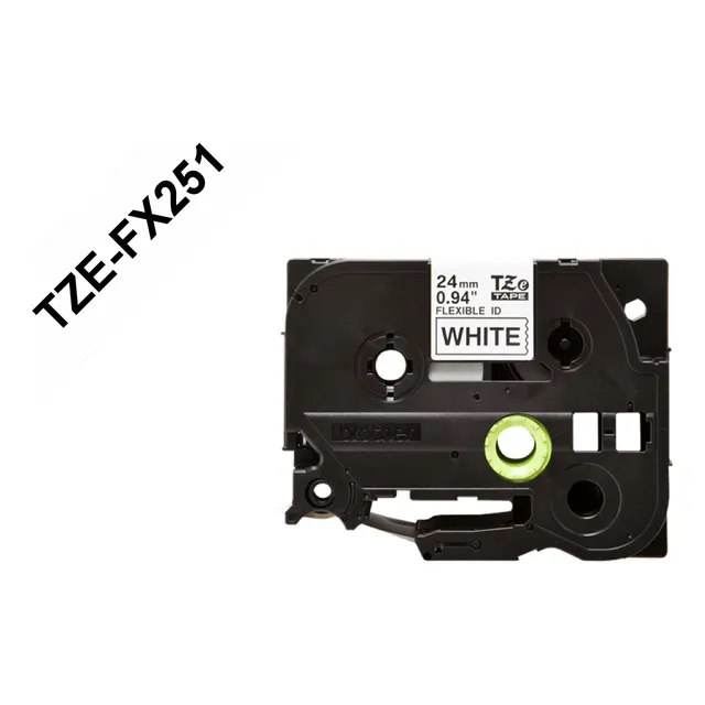 Brother Flex 24mm Negro En Fondo Blanco Cinta 8mt P/pt-e550w