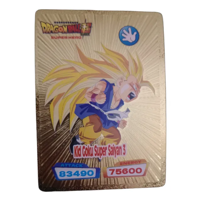 Goku Súper Saiyan 3 Kid Dragon Ball Carta Dorada Brilla