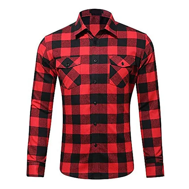 Camisa Hombre Manga Larga Cuadros Franela Casual Moda