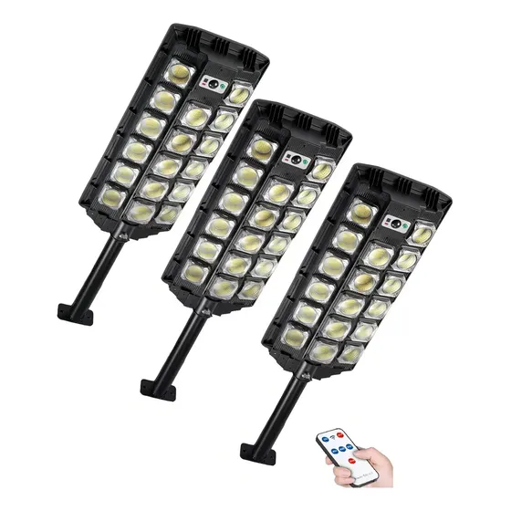 Foco LED Exterior EOLAND Solar 1000W Con Sensor Movimiento Luz Fría Negro | Cuotas sin interés