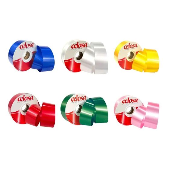 6 Rollos Listón Decorativo Moños Celosa #9 (35 Mm)