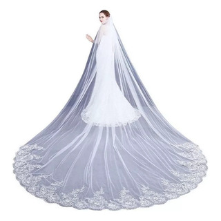 4m Una Capa Mujer Trailing Cathedral Velo De Novia Largo 4m Una Capa Mujer Trailing Cathedral Velo De Novia Largo