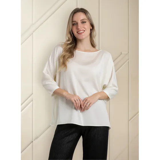 Blusa Seda Murcielago 3/4 Felizfem
