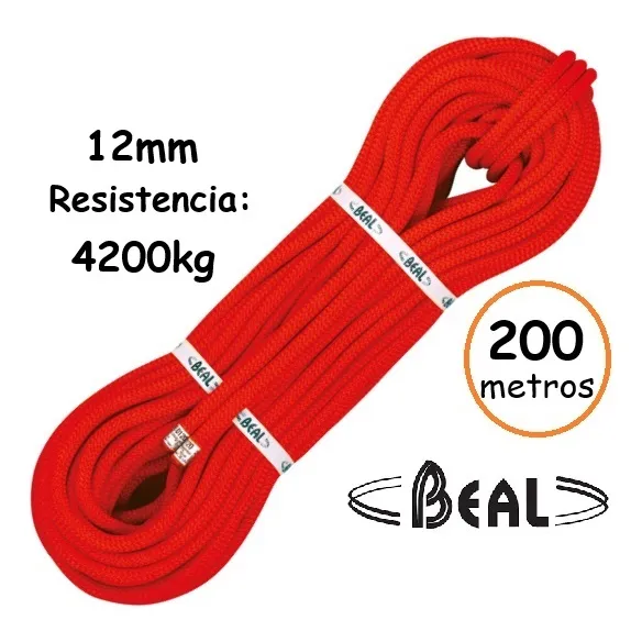 Cuerda Drisa Rapel Beal 200m 12mm Estática Escalada Rescate