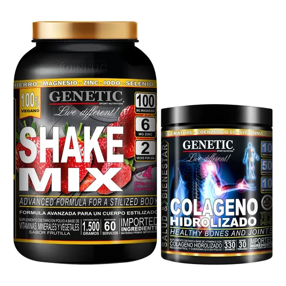 60 Días Reemplaza Comidas Colageno Resveratrol Q 10 Genetic