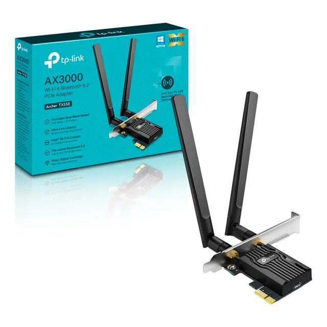 Tarjeta de red con adaptador Ax3000 Pcie Wifi 6+ Bluetooth 5.2