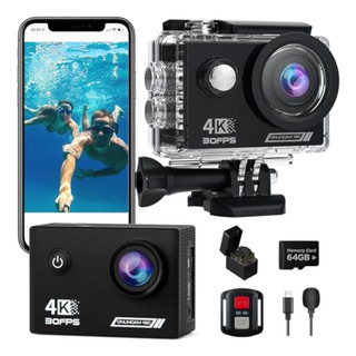 Cámara De Acción 4k30fps Con Tarjeta Sd De 64g, Cámara De Acción 4k30fps Con Tarjeta Sd De 64g,