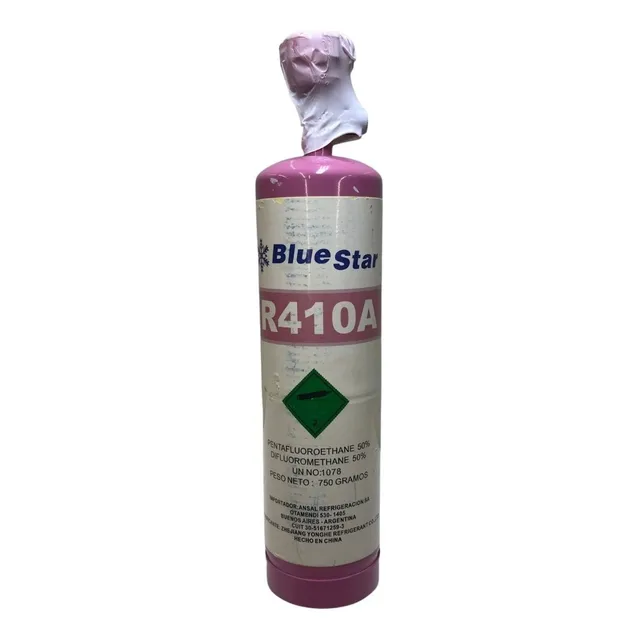Gas Garrafa Lata Refrigerante R410 750g C/ Valvula Blue Star